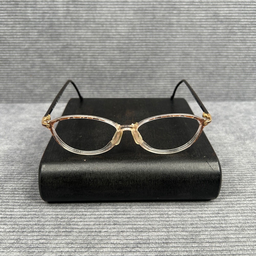 Silhouette SPX 1972 6057 Clear Amber Oval y2k Eyeglasses Austria 51-14-130 Vtg